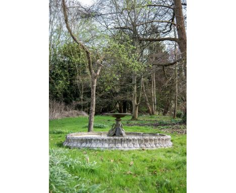 A COALBROOKDALE CAST IRON SWAN FOUNTAIN MID 19TH CENTURY  The fountain with three swans on a ﬂuted base, registration marks a