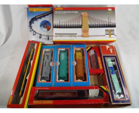 Model railways - a quantity of OO gauge boxed rolling stock and scenics, Hornby, Lima and Model Power to include Grand Suspen