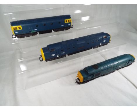 Model railways - three OO gauge BR diesel electric locomotives, one Hornby and two Lima, good unboxed