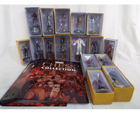 Marvel - 16 Marvel chess figures manufactured by Eaglemoss to include Bastion, Donald Pierce, Kitty Pryde/Shadowcat, Nimrod, 