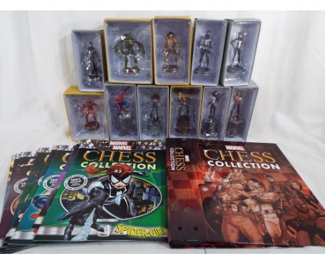 Marvel - eleven Marvel chess set figures to include Spiderman Noir, Agent Venom, Carnage, Silk, The Superior Spiderman, Krave