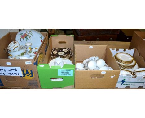 Assorted dinner and tea wares including Royal Worcester Evesham, Shelley, Paragon etc (four boxes)