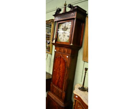 An eight day mahogany longcase clock signed Thos Barton, Newborough 