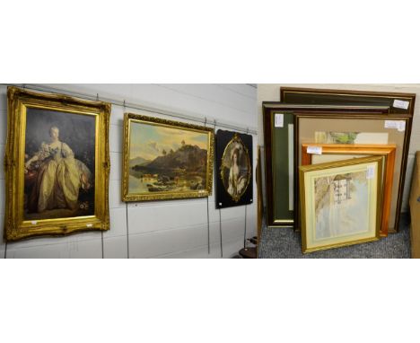 After Thomas Gainsbrough, a portrait of The Hon. Mrs Mary Graham, hand coloured mezzotint by John Rafael Smith together with 