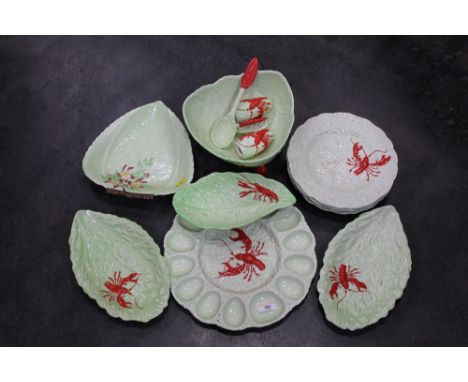 Carltonware and Crown Devon leaf plates, bowls, dishes 