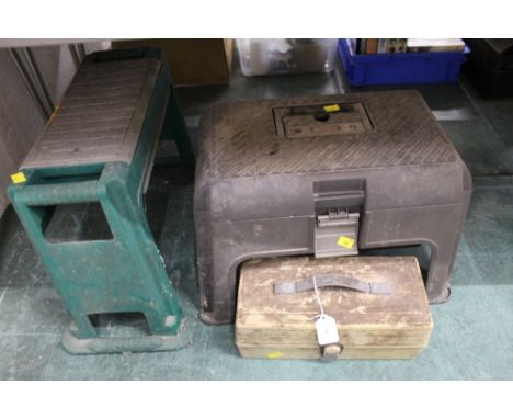 Two stools and small cantilever toolbox 