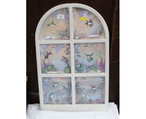 Arched windowframe fitted with ceramic panels, limited edition from a Garden of Little Joules Series