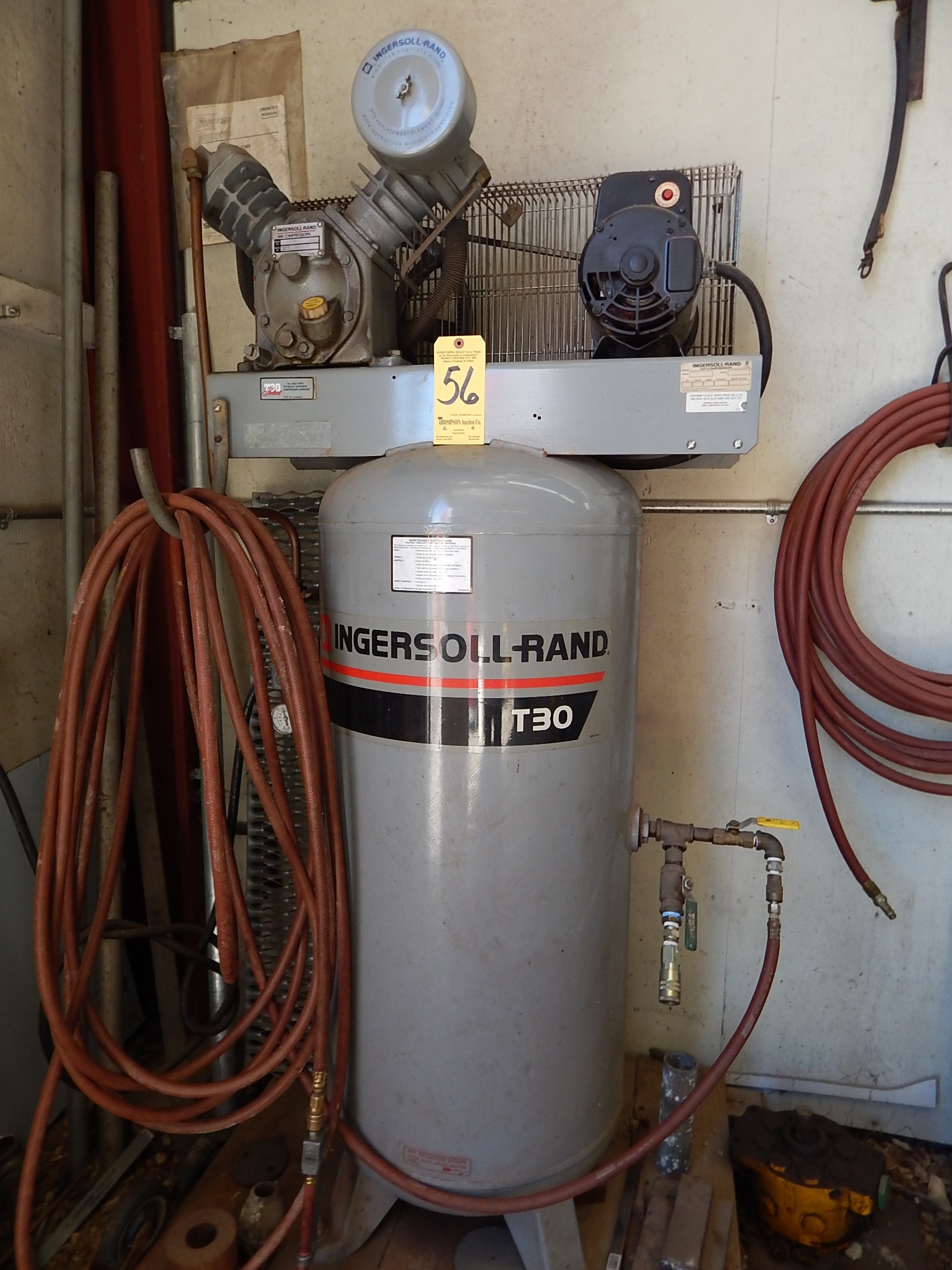 Ingersoll Rand Model T30 60 Gallon Vertical Air Compressor, 5 HP, 1 Ph