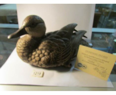 A Poole pottery stoneware figure of a mallard duck modelled and sculpted by Barbara Linley Adams, with certificate 287/1000