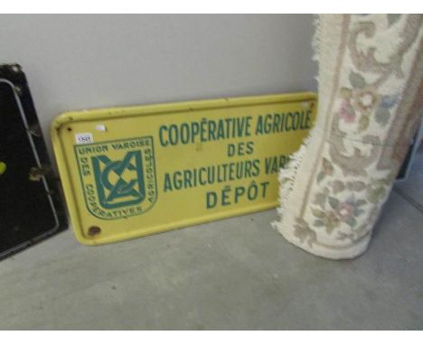 A French enamel sign - Co-operative agricole.