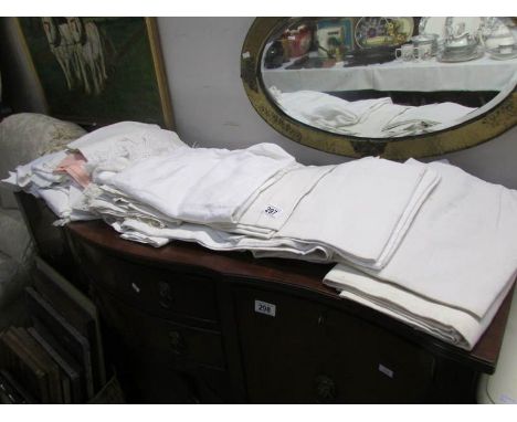 A large quantity of vintage textiles and household linens