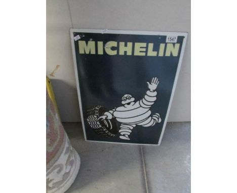 A Michelin enamel sign.