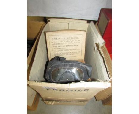 4 boxed WW2 gas masks