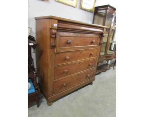 A 4 drawer Victorian mahogany 'Scotch' chest.