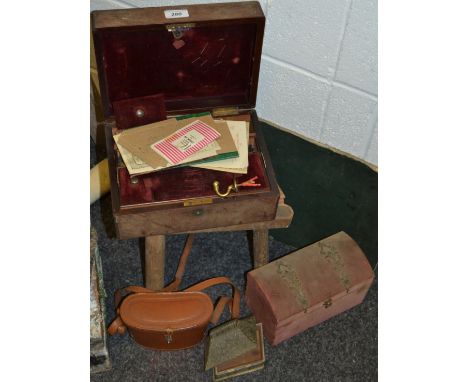 Boxes and Objects - a Japanese Aesthetic movement trinket box; a 19th Century music box case; neve stool; etc