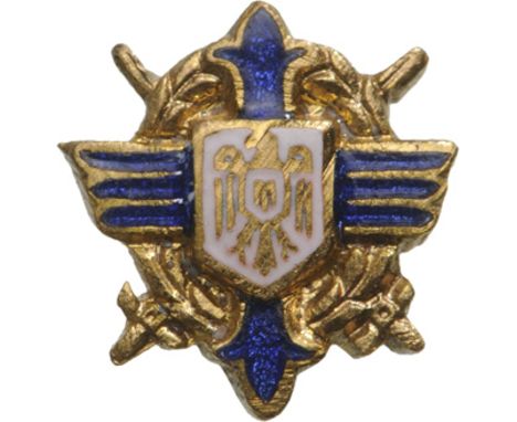 Officer`s Cross Miniature, 2nd Model, for Military in Time of War, instituted in 1940. Breast Pin, 10 mm, Copper gilt, one-si