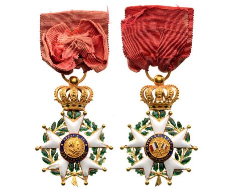 Officer`s Cross, Louis Philippe King Period (1830-1848), 4th Class, instituted in 1802. Breast Badge, 40 mm, GOLD, French hal