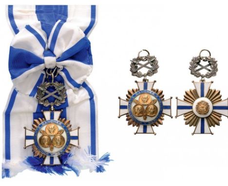 Grand Cross Badge Military, instituted in 1954. Sash Badge, 90x58 mm, Silver and gilt Silver, both sides enameled, original s