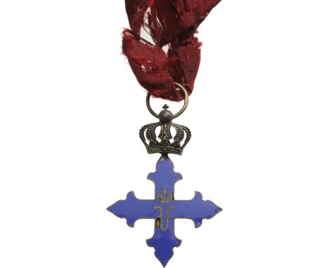 3rd Class, 1st Model, instituted in 1941. Breast Badge, 56x40 mm, gilt Silver, dark blue enameled (some damages), original da
