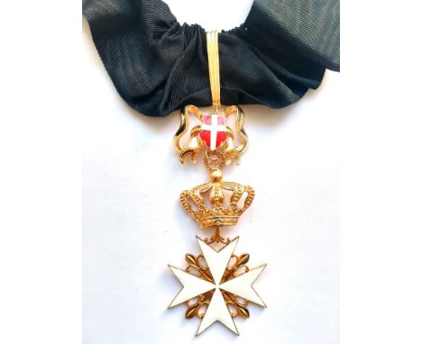 Donat Cross with Military Trophy, 1st Class. Neck Badge, 116x46 mm, gilt Bronze, both sides enameled, original enameled milit