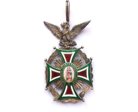 Commander's Cross, 3rd Class, instituted in 1854. Breast Badge, mm, gilt Silver, both sides enameled, both central medallions