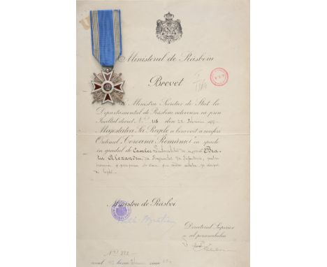 Knight 's Cross, 1st Model, Miltary. Breast Badge, 41 mm, Silver, both sides enameled, original ring and ribbon, together wit