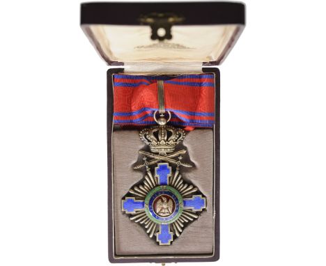 Commander's Cross, 1st Model for Military in Time of Peace. Neck Badge, 102x65 mm, Silver gilt, maker's mark "Resch", both si