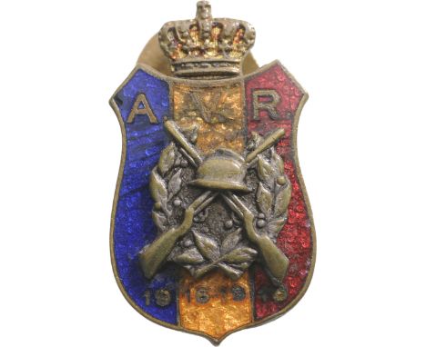 Breast Badge, 25x15 mm, Bronze, enameled, numbered "319" and maker`s mark in soldered fixation plate on the back. M.S.B.R. 65