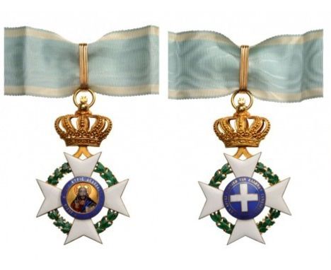 Commander's Cross, 2nd Type, instituted in 1833. Neck Badge, 74x47 mm, GOLD and enamels by "Lemaitre, Paris", centre medallio