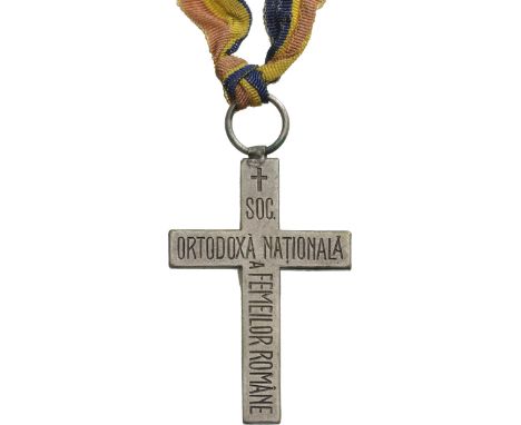 Breast Badge, 2nd Type (small A in legend), 41x28 mm, silvered Metal, original suspension ring and small ribbon. Scarce! I- R