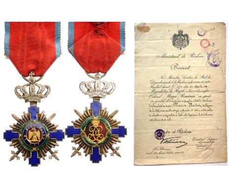 Knight 's Cross, 1st Model, for Military,. Breast Badge, 61x40 mm, Silver, both sides red enameled, obverse medallion with ci