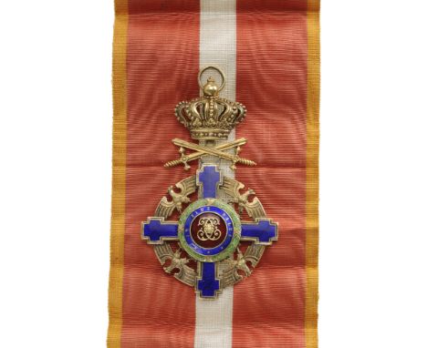 Grand Cross Badge, 2nd Model (1938), for Military in Time of Peace. Sash Badge, 108x65 mm, Silver gilt, maker's mark "Resch",