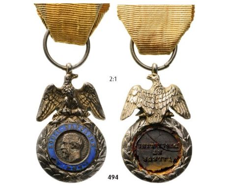 Breast Badge, silver partially gilt, 27x18 mm, obverse medallion silver enameled, reverse medallion is missing, original susp