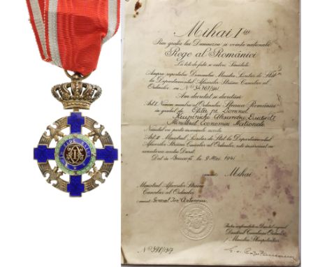 Officer 's Cross, 2nd Model (1938), for Civil. Breast Badge, 62x40 mm, Silver, hallmarked, both sides red enameled, obverse m