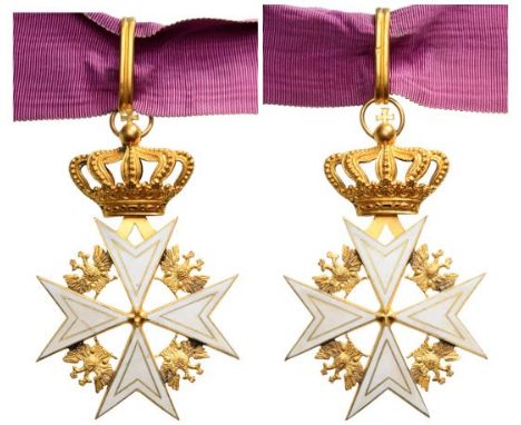 Commander's Cross, instituted in 1864. Neck Badge, 85x55 mm, gilt Bronze, both sides enameled, with suspension crown, loop an