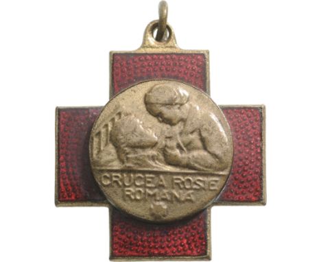 Breast Badge, 18 mm, gilt Bronze, enameled, original suspension loop. Very attractive. II