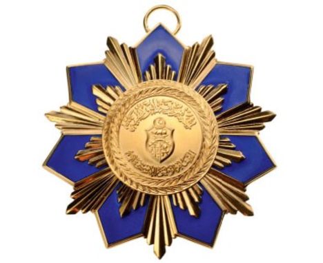 Commander's Cross, 3rd Class, instituted in 1997. Neck Badge, 66 mm, gilt Bronze, central medallion gilt, one side enameled, 