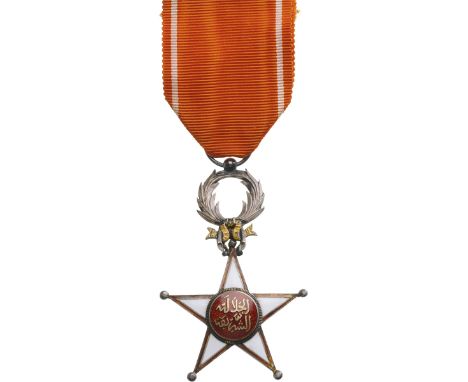 Knight`s Cross, 5th Class, instituted in 1913. Breast Badge, gilt Silver, 63x42 mm, both sides enameled, both central medalli