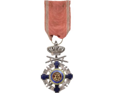 Knight 's Cross, 2nd Model (1938), for Military in Time of Peace. Breast Badge, 70x42 mm, silvered, both sides red enameled, 