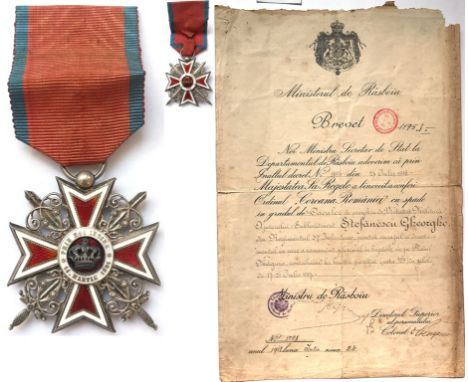 Knight 's Cross, 1st Model, Miltary. Breast Badge, 44 mm, Silver, both sides enameled, original ring and military virtue ribb