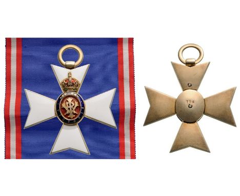 Grand Cross Badge, 1st Class, instituted in 1896. Sash Badge, 74 mm, gilt Silver, numbered "786", obverse enalmeled, central 