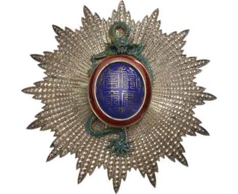 Grand Cross Star, 1st Class, instituted in 1886. Breast Star, 96x93 mm, Silver, maker's mark "AB - Arthus Bertrand", central 