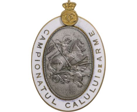 Breast Badge, 48x 52 mm,  gilt Bronze, enameled, horizontal pin on the back. M.S.B.R. 337. Rare and very attractive. I R!