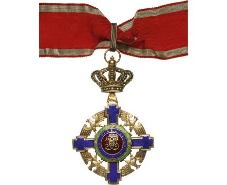 Commander's Cross, Intermediary Model (1932) for Civil. Neck Badge, 105x65 mm, gilt Silver, maker's mark "Resch" enameled, or