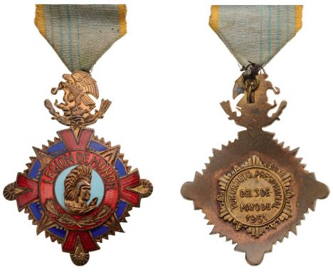 Knight`s Cross, instituted in 1951. Breast Badge, 67x50 mm, gilt bronze, obverse enameled, central medallion gilt bronze, ena