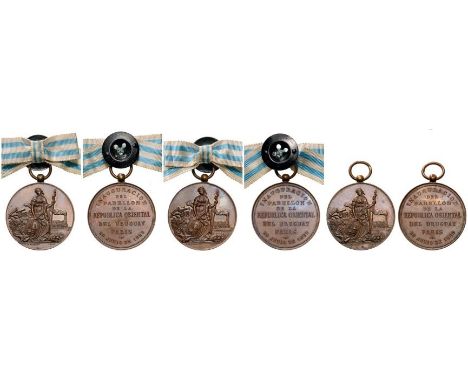 of the inauguration of Uruguay Pavilion at the Universal Exposition in Paris in 1889.. Bronze, original suspension ring and t