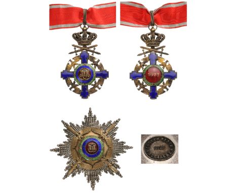 Grand Officer's Set, Intermediary Model (1932) for Military in Time of Peace. Neck Badge, 104x65 mm, gilt Silver, maker's mar