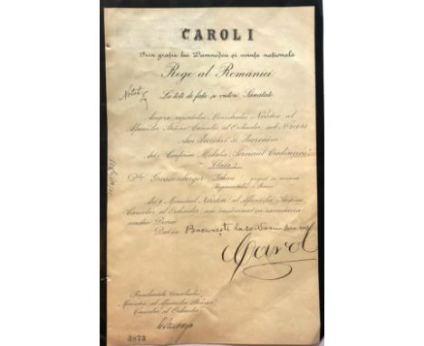 instituted on the 8th of April 1880, to a German Military Musician, of the 1st Engineers Regiment. Awarding document, 307x22 