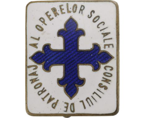Breast Badge, 26x21 mm, gilt Bronze, enameled, vetical pin on the back and numbered "C 047". M.S.B.R. 784. Scarce! I- R!