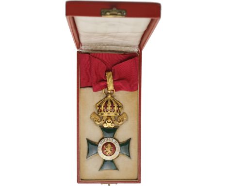 3rd Class Cross (Commander, 2nd Type, instituted in 1881. Neck Badge, 94x50 mm, gilt Silver, both sides enameled, both centra